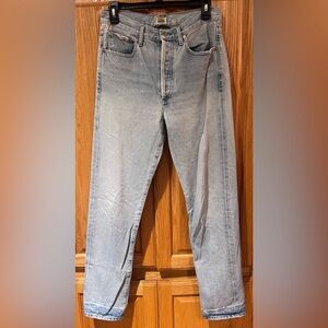 Citizens of Humanity High Waist Straight Leg Button Fly Light Wash Jeans Size 27